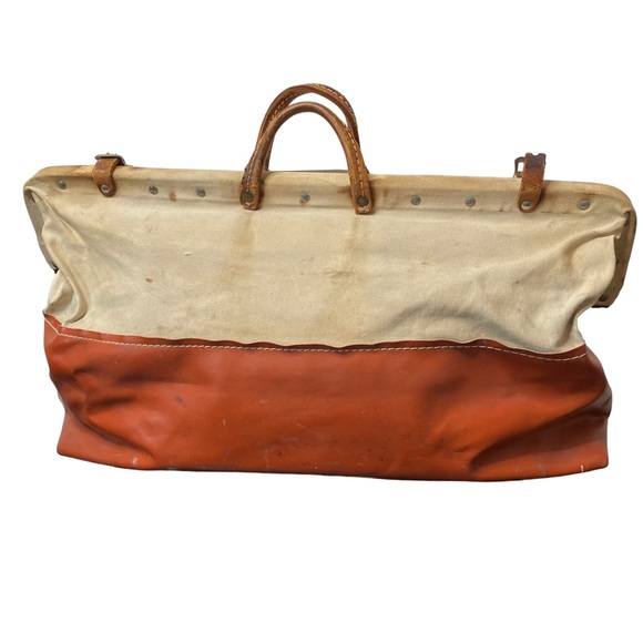 Klein Tools Vintage 24 Inch Linesman Tool Bag Doctors Style Large Canvas Leather - Picture 5 of 12